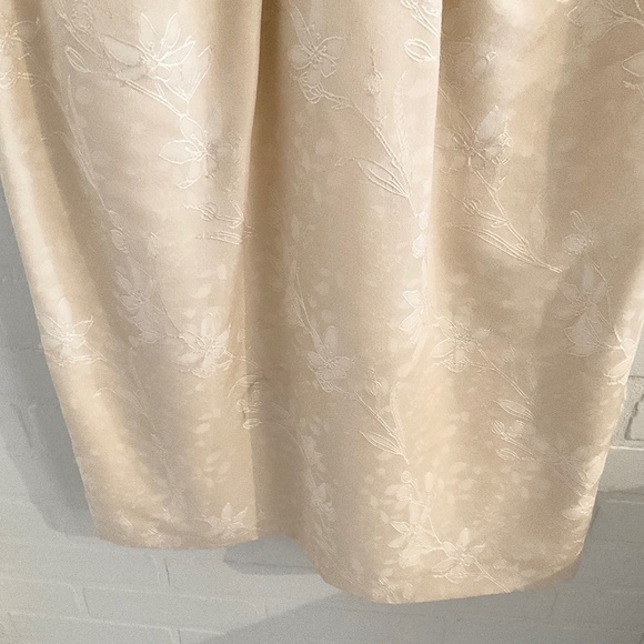 Vintage Y2K Midi dress Gown Babydoll Bow Cream Vanilla Floral Jacquard 8 - Picture 9 of 16